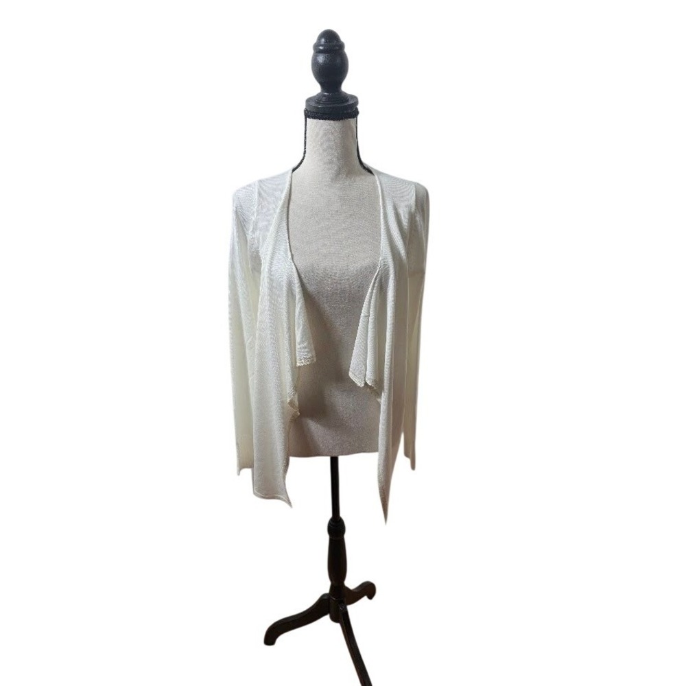 Renee C. Cardigan Women Size M White Rhinestone Angel Wing  Church OpenNWT‎